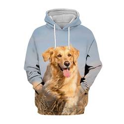 Tier Hoodie 3D Druck Golden Retriever Hund Niedlich Hoodies Männer Frauen Bewegung Pullover Plus Size Harajuku Kapuzenjacke, Haaa20254, L von Docorou