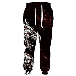 Tier Wolf und Drache 3D Druck Männer Frauen Hosen Harajuku Jogging Männer Hosen Streetwear Sweatpants, Hose 4, XXXXXL von Docorou