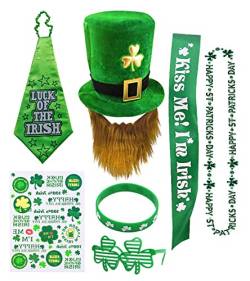 Dodheah St. Patricks Day Hut Set Accessory Irish Party Shamrock Haarreif Irish Leprechaun Hut Zubehör Parade Oder Celebration Dekoration(Hutanzug) von Dodheah