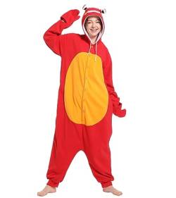 Dodheah Unisex Krabben Schlafanzug Erwachsene Onesie Halloween Tier Cosplay Kostüm Weihnachten Jumpsuit Einteilige Nachtwäsche Rot M von Dodheah