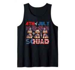 4. Juli Squad Three Cute Cockapoos Proud Flag Patriotic Tank Top von Dog 4th Of July Costume