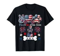 Peace Love Cane Corsos 4. Juli Besitzer Liebhaber Patriotisch T-Shirt von Dog 4th Of July Costume