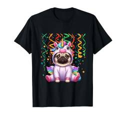 Mops Cosplay Coloful Einhorn Geburtstag Kinder Kleinkind T-Shirt von Dog Birthday Costume