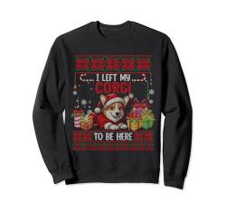 I Left My Corgi Corgi To Be Here Christmas Sweater Santa Dog Sweatshirt von Dog Christmas Costume