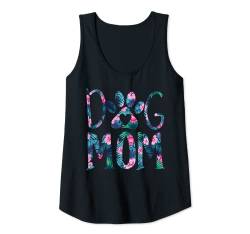 Damen Hundemama Motiv - Dog Mom mit Blumen Muster Tank Top von Dog Mom - Hunde Mama Motive - für Hunde Mütter