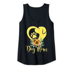 Damen Hundemama Motiv - Dog Mom mit Sonnenblumen Tank Top von Dog Mom - Hunde Mama Motive - für Hunde Mütter