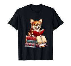 Corgi Reading Books Matching Bookworm Readers Librarian T-Shirt von Dog Vacations Costume