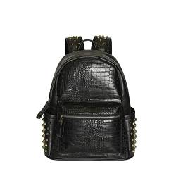 DokinReich Damen PU Lederrucksack Mode PU Leder Rucksack Cityrucksack Stadtrucksack mit Mode Nieten Design für Mädchen von DokinReich