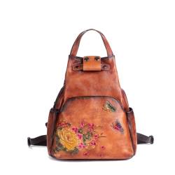 DokinReich Damen Rucksack Damen Stadtrucksack Leder süßer Lederrucksack Vintage Echt Leder (B) von DokinReich