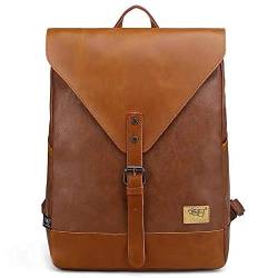 DokinReich Vintage Rucksack Wanderrucksack Retro Laptoprucksack Hiking Backpack Damen Herren Schultertasche Rucksack Für Camping Reise Geeignet, L, Braun von DokinReich