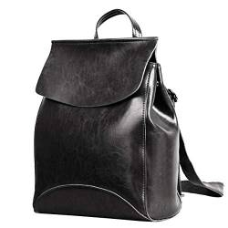 Retro Rucksack Damen Schultertasche Echtleder -Vintage Look - Premium Büffelleder - Freizeit Shopping Uni Schule 33 * 28 * 12cm von DokinReich