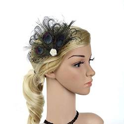 Dola22g 1920er Jahre Fascinator Feder Stirnband Gatsby Feder Kopfschmuck Feder Kopfbedeckung Kostüm Party Cocktail Haarschmuck für Frauen Mädchen von Dola22g