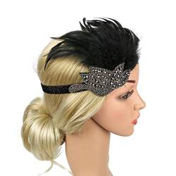 Dola22g 1920er Jahre Fascinator mit Federn Stirnband für Frauen Mädchen Karneval Festival Cocktail Hochzeit Tee Party Kopfbedeckung von Dola22g