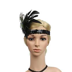 Dola22g 1920er Jahre Federn Fascinator Stirnband Flapper Kopfschmuck Zubehör für Karneval Festival Cocktail Hochzeit Party von Dola22g