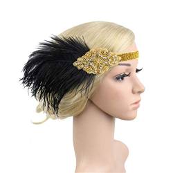 Fascinator für Damen, Federn, Fascinator, 20er-Jahre, Gatsby, Flapper, Zubehör, Art-Deco-Party-Zubehör von Dola22g