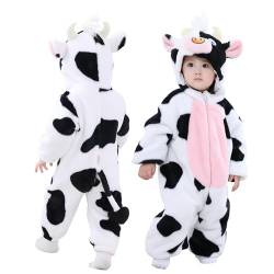 Doladola Baby Katzen Onesies kinder kostüm für karneval halloween Tier Jumpsuit für mädchen und Junge(Kuh, Größe (Alter 18-24 Monate)) von Doladola