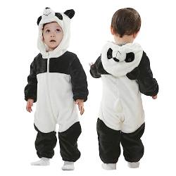 Doladola Babymädchens Strampler Animal Hooded Onesie Baby Jungen Mädchen Strampler Säugling Outfit Overall Kleidung(0-3 Monate,Panda) von Doladola