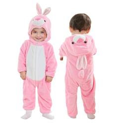 Doladola Babymädchens Strampler Animal Hooded Onesie Baby Jungen Mädchen Strampler Säugling Outfit Overall Kleidung(18-24 Monate,rosa Krabbe) von Doladola