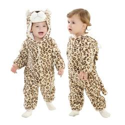 Doladola Babyoverall Animal Leopard Onesies Baby Strampler Säuglingsoverall-Pyjama(0-3 Monate, Helle Farbe Leopard) von Doladola