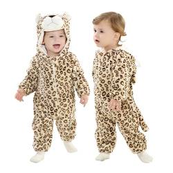 Doladola Babyoverall Animal Leopard Onesies Baby Strampler Säuglingsoverall-Pyjama(3,5-4,5 Jahre, Helle Farbe Leopard) von Doladola