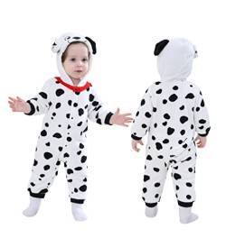 Doladola Babyspielanzug Tier Dalmatiner Onesies Spielanzug Schlafanzug Flanell Frühling Strampler Pyjama Bekleidung Karikatur Tier Jumpsuit für Baby mädchen und Junge (Dalmatiner,Alter 2,5-3,5 Jahre) von Doladola