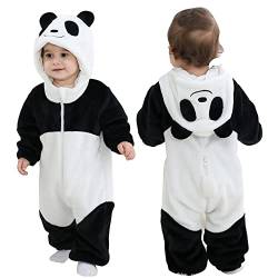 Doladola Babyspielanzug Tier Dalmatiner Onesies Spielanzug Schlafanzug Flanell Frühling Strampler Pyjama Bekleidung Karikatur Tier Jumpsuit für Baby mädchen und Junge (Panda,Alter 24-30 Monate) von Doladola