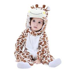 Doladola Unisex Baby Frühling Herbst Tier Strampler Baby Jungen Mädchen Flanell EIN Stück Pyjama(3,5-4,5 Jahre,Giraffe) von Doladola
