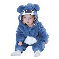 Doladola Unisex Baby Frühling Herbst Tier Strampler Baby Jungen Mädchen Flanell Ein Stück Pyjama(24-30 Monate,blauer Koala) von Doladola