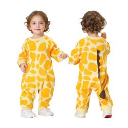 Doladola Unisex Baby Strampler mit Baumwolle,Baby Overalls für Jungen und Mädchen mit 3D Tier Tail,Kleidung für Kinder als (Giraffe,18-24Monate) von Doladola