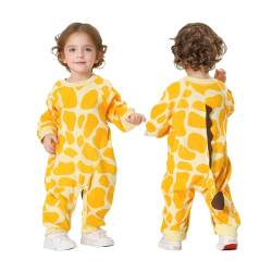 Doladola Unisex Baby Strampler mit Baumwolle,Baby overalls für Jungen und Mädchen mit 3D Tier tail,Kleidung für Kinder als (Giraffe, 12-18 Monate) von Doladola