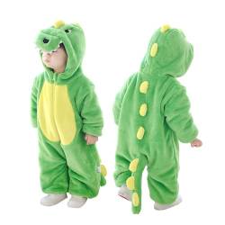 Doladola baby Jungen Mädchen Tier inspiriert Fleece Strampler mit Kapuze Outfits mit Baumwollfutter (12-18 Monate, Grün Dinosaurier) von Doladola