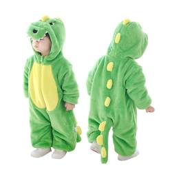 Doladola baby Jungen Mädchen Tier inspiriert Fleece Strampler mit Kapuze Outfits mit Baumwollfutter (18-24 Monate, Grün Dinosaurier) von Doladola