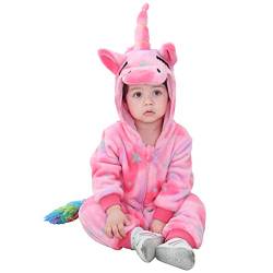 Doladola baby strampler mit kapuze flanell jumpsuit für jungen mädchen tier einhorn onesies für kinder (Stern, 18-24 Monate) von Doladola