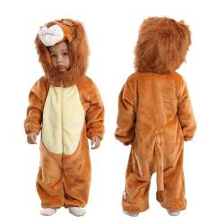 Doladola kostüme für baby mit Kapuze, Mädchen Jungen Flanell Overall, tier kostüm kinder (Löwe, Größe(Alter 24-30 Monate)) von Doladola