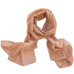 Dolce Abbraccio Damen Schal Stola Halstuch Tuch aus Chiffon für Frühling Sommer Ganzjährig Beige, ca 160 x 50 von Dolce Abbraccio