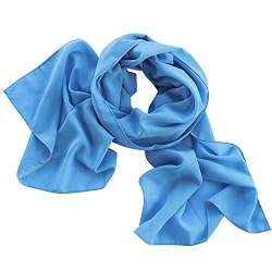Dolce Abbraccio Damen Schal Stola Halstuch Tuch aus Chiffon für Frühling Sommer Ganzjährig Hellblau Blau von Dolce Abbraccio