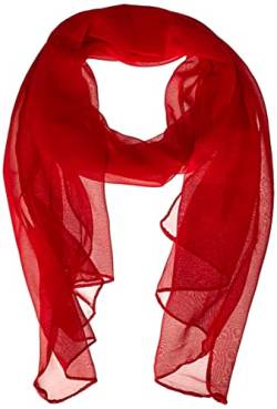 Dolce Abbraccio Damen Schal Stola Halstuch Tuch aus Chiffon für Frühling Sommer Ganzjährig Rot von Dolce Abbraccio
