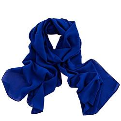 Dolce Abbraccio Damen Schal Stola Halstuch Tuch aus Chiffon für Frühling Sommer Ganzjährig Royalblau Blau von Dolce Abbraccio