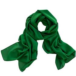 Dolce Abbraccio Damen Schal Stola Halstuch Tuch aus Chiffon für Frühling Sommer Ganzjährig Smaragd Grün von Dolce Abbraccio