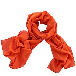 Dolce Abbraccio Damen Schal Stola Halstuch Tuch aus Chiffon für Frühling Sommer Ganzjährig Terracotta Orange, ca 160 x 50, 1510613 von Dolce Abbraccio