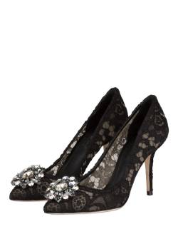 Dolce & Gabbana Pumps Mit Schmucksteinbesatz schwarz von Dolce & Gabbana