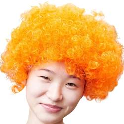 Afro Clown Perücke Faschingsperücke Herren Damen Lockenkopf Wig Lockenperücke Rasta Afroperücke Accessoire für Karneval und Fasching Halloween Perücken für Erwachsene (Yellow2) von DolceTiger