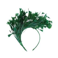 Bunt Feder Stirnband 20er Jahre Accessoires Haarband Fascinator Stirnbänder Regenbogen Feder Haarreif Kopfbedeckung für Frauen,Hochzeit,Teeparty,Cocktailparty Karneval Kostüm Damen (A-Green, One Size) von DolceTiger