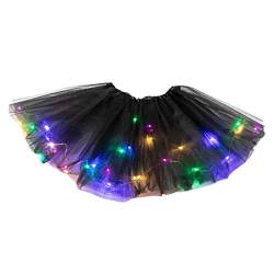 DolceTiger Damen Karneval Kostüm Damen Tüllrock mit LED Frauen Tulle Skirt Kurze Unterrock Damen Kurz Minirock Ballett Tütü Damenrock Unterrock Tüllrock Karneval Kostüm Damen von DolceTiger