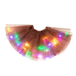 DolceTiger Damen Karneval Kostüm Damen Tüllrock mit LED Frauen Tulle Skirt Kurze Unterrock Damen Kurz Minirock Ballett Tütü Damenrock Unterrock Tüllrock Karneval Kostüm Damen von DolceTiger