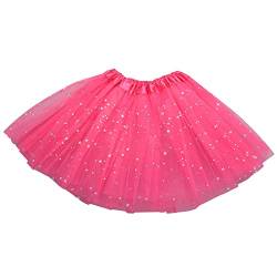 Mädchen Tutu Rock Bunt Tulle Ballett Kostüm Multicolor Tutu Kleinkind Mädchen Kinder Outfits Rockrock Kinderkleid & Rock Tüllrock Kinder (A-Hot Pink, 2-8 Years) von DolceTiger