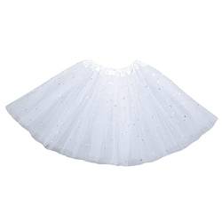 Mädchen Tutu Rock Bunt Tulle Ballett Kostüm Multicolor Tutu Kleinkind Mädchen Kinder Outfits Rockrock Kinderkleid & Rock Tüllrock Kinder (A-White, 2-8 Years) von DolceTiger