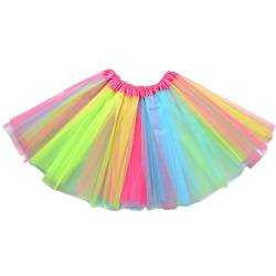 Mädchen Tutu Rock Bunt Tulle Ballett Kostüm Multicolor Tutu Kleinkind Mädchen Kinder Outfits Rockrock Kinderkleid & Rock Tüllrock Kinder (B09, 2-8 Years) von DolceTiger