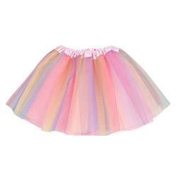 Tutu Mädchen Kinder Kleinkind Baby Mädchen Frühling Sommer Bunte Prinzessin Röcke Kleidung Tüllrock Bunt Geschichtete Spitzenröcke Schwarze Tutu-Röcke (A-Pink, 2-7 Years) von DolceTiger