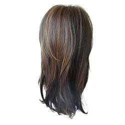 Wig Perückennetz synthetische schwarze heiße Frauen-Mode-Front-Rosen-reizvolle Perücke gewellte kurze rote Perücke 80Er Jahre Kleidung (brown, One Size) von DolceTiger